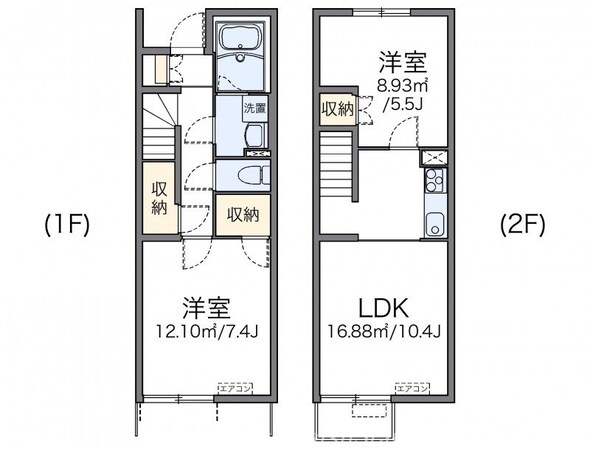 レオネクストＫＩＺＵＮＡの物件間取画像